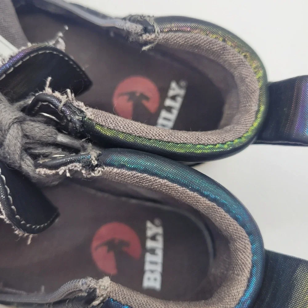 Billy Footwear Toddler Iridescent Quilted High Top Adaptive Sneakers Size 5